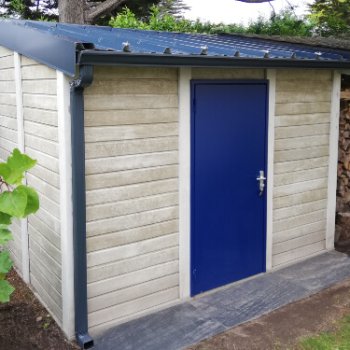 Abri de jardin en béton aspect bois 1 pente